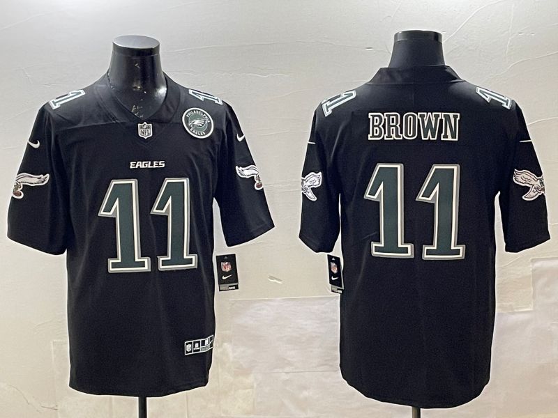 Men Philadelphia Eagles #11 Brown Black Fashion 2025 Nike Limited NFL Jersey style 5->philadelphia eagles->NFL Jersey